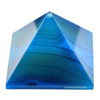 Amazing Gemstone Blue Onyx Pyramid Crystal Healing Stones - 2" Great Pyramid Figurine of Natural Stone Pyramid for Meditation, Reiki, Chakra Balancing and Crystal Pyramids Grid - color: Blue Onyx