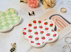 Teen Girls Gifts - Trendy Preppy Stuff - Aesthetic Bedroom Decor - Preppy Room Decor - Checkered Jewelry Tray - style: Strawberry