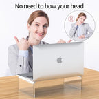 Acrylic Monitor & Laptop Stand Riser - Clear Computer & Laptop Stand for Desk - Compatible with iMac, MacBook & All Notebooks - White Aesthetic Decoration for Office & Home - style: 12.5''