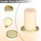 OwnMy 6PCS Iron Candle Holders for Pillar Candles, 3 Inch Metal Pillar Candle Plates and Trays, Small Round Tealight Holders Elegant Candle Stands Bases for Wedding Dining Table Centerpieces, Gold - color: Gold-6pcs