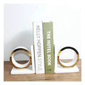 Heavy-Duty Bookends Light Luxury Book Ends Simple Art Book Stopper Suitable for Office Home Desktop Finishing and Storage (Color : A)