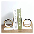 Heavy-Duty Bookends Light Luxury Book Ends Simple Art Book Stopper Suitable for Office Home Desktop Finishing and Storage (Color : A)
