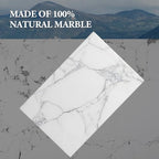 Koville Italian Natural Marble Cutting Board for Kitchen Pastry Bread Macaron Display, 12" x 8" Real Stone Slab Marble Cheese Board for Counter, Bathroom Perfume Tray Candle Plate (Arabescato) - color: Arabescato