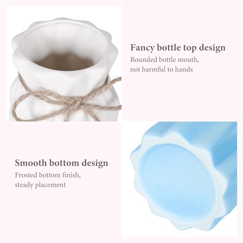 Gradient Blue Ceramic Bow Vase, Flower Vases Minimalism Style for Modern Home Decor, Decorative Vase for Living Room, Coffee Table, Office, Bookshelf and Farmhouse Table (Blue Gradient) - color: Blue Gradient