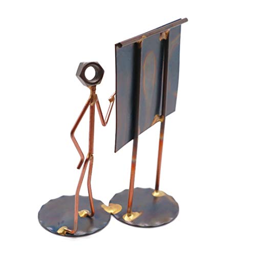 Music Teacher Man Collectible Handmade Metal Art Figurine, Desk Accessories, Trophy, Boss Gift, Office Décor, Business Professional, Educational - style: Music Teacher Man