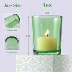 LETINE Green Glass Votive Candle Holders Set of 36 - Tealight Candle Holders for Spring & Summer Wedding and Christmas Centerpieces - Ideal Candle Jars for Making Candles - color: Green