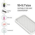EG-SIPRO Silicone Sponge Holder, Large 10" Kitchen Sink Organizer Tray, Sponge Caddy, Dish Soap Holder, Scrubber, Soap Dispenser, Scouring Pad - color: C-wh, size: 10x5.1inch