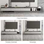 Mid-Century Modern Extendable TV Stand with Ample Storage for Living Room – Adjustable TV Cabinet from 78.7" to 130", 3-Drawer Entertainment Center, Grey - color: Grey
