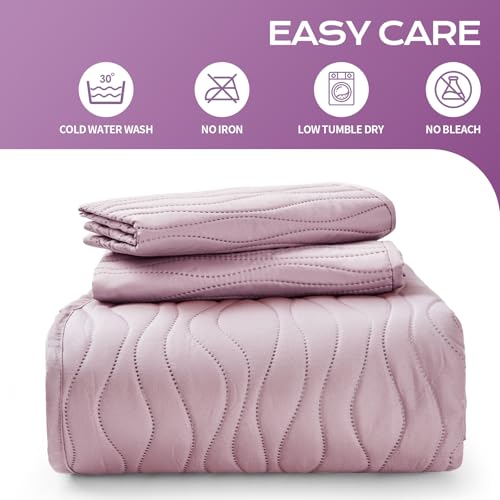 JYHOPE Olive Green Twin Quilt Set 68x90 Lightweight Microfabric Bedspread, 3-Piece Quilt Bedding with Pillow Shams, Summer Cooling Quilts, Ribbon Wrapped Gift - color: Wood Pattern-olive Green, size: Twin(68x90)