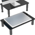 Hemudu 2 Pack Computer Monitor Stand Riser with Height Adjustable Multi Media Desktop Stand for Flat Screen LCD LED TV, Laptop/Notebook/Xbox One, Black HD01B-202 - color: Black