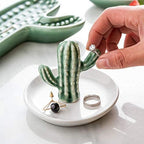 PUDDING CABIN Cactus Gifts for Women Christmas, Cactus Ring Holder Dish, Birthday Gifts for Women Thanksgiving Xmas Valentine's Day, Decorative Cactus Decor, Home Decor - style: Cactus Green
