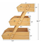 Merysen Large 3 Tier Bamboo Fruit Basket Stand for Kitchen Countertop – Fruit Holder – Suitable for Bread, Vegetables, Produce, Home Storage and Display - size: 3 Tier