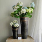 Hosley Set of 4 Metal Vases with Zinc Finish 9 Inch High Ideal Gift for Wedding Special Occasion Home Office Dried Floral Arrangements - color: Zinc2