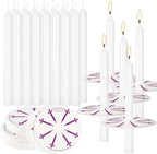 100 pcs Church Candles with Drip Protectors for Devotional Candlelight Vigil Service, Unscented White 5" H X 1/2" D, No Smoke, Shabbat, Praye - color: 100 White Color