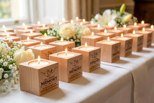 10 Pcs Wooden Memorial Candle Holder – in Loving Memory Gift, Sympathy Gift for Loss of a Loved One, Remembrance and Bereavement Gift, Celebration of Life Decor (Bird)