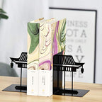 HEALLILY 1 Pair Chinese Bookends Ancient Asian Style Building Pattern Bookends Desktop Decorative Bookshelf Stationery Supplies for Children Adults