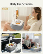 SAIJI Tablet Pillow Stand for Bed, Stable iPad Holder with Food-Grade Snack Bowl, Adjustable Kindle Pillow Stand for Reading, Suit for 4.7-15.6" Kindle,iPad,iPhone,Tablet,Gray - color: Gray