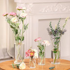 Fixwal 4pcs Clear Glass Cylinder Vases, 4, 6, 8, 10 Inch Tall Cylinder Vases for Centerpieces, Glass Flower Vase Floating Candle Holder Vase for Table Shelf, Party, Wedding, Home Decor - size: 4pcs