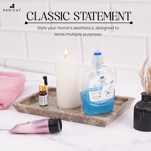 Radicaln Marble Serving Tray 12" Inches Oceanic Handmade Rectangle Tray for Party Ideal Serving Bowl for Entertaining, Trays for Serving Food & Cafetetria Trays - color: Oceanic