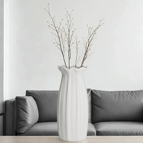 White Ceramic Vase 7 inch Small Vase Can be Used as Bedroom Study Living Room Dining Table Home Decoration Suitable for Wedding Flower Arrangement Design Bohemian Style (HPBY-03) - color: Hpby-03