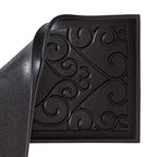 Anji Mountain AMB0BT2F-003 Black Rubber Boot/Shoe Tray with Coir, Fits 2 Pair (24.5" Wide), Tan & Black Insert - color: Tan and Black Insert, size: 24" x 14" x 1.5"
