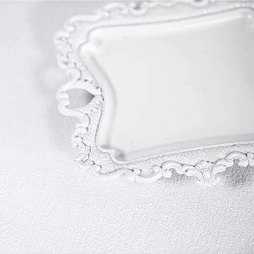 Funly mee Antique Trinket Dish Vintage Jewelry Tray, Ring Holder (White, S) - color: White, size: Small
