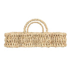Household Essentials Woven Seagrass Scalloped Rectangular Trays, Set of 2, Natural - color: Natural Seagrass, size: 16" x 11.5" x 4.8"