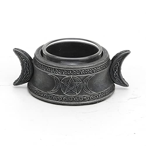 Veronese Design 1 3/8" Tall Triple Goddess Tealight Candle Holder Resin Sculpture Handmade Wiccan Decor Figurine Collectible