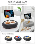 Miledi Tablet Pillow Stand, Compatible with 4.7"-12.9" Kindle, iPad, Phone/Tablet, 360° Rotating Phone Holder for Bed, Detachable Bowl, Reading and Relaxation on Bed (Black) - color: Black
