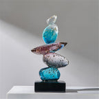 AWNR Resin Pebble Shape Sculpture Decor -Aesthetic Home Decor for Living Room, Office Desk, Shelf,Display,entryway,Housewarming Gifts