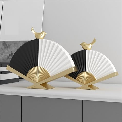 Statue Decorations Luxury Fan-Shaped Sculpture Ornament Entrance TV Cabinet Niche Art Decorations Home Decor Object