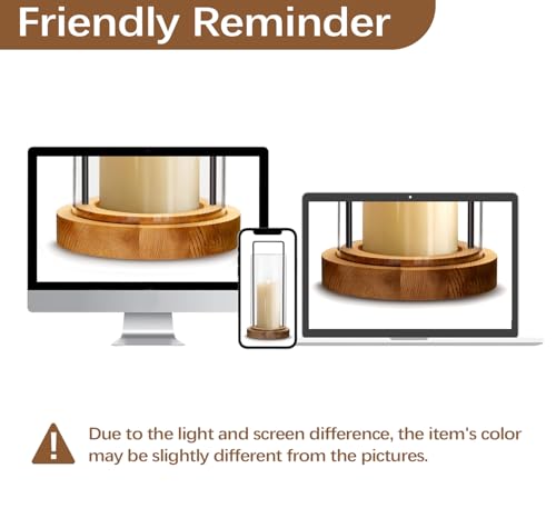 Houmury Set of 2 Brown Hurricane Candle Holders Lantern 12” & 10”with Wood Base Metal Handle Glass Cylinder Modern Farmhouse Decor for Home Decor, Table Centerpieces (Brown) - color: Brown