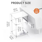 Acrylic Side Table Clear 3-Tier End Table for Living Room, Office, Hallway, Bedroom Small Bedside Table (8mm Thick Shelves) - size: 8mm thick shelves