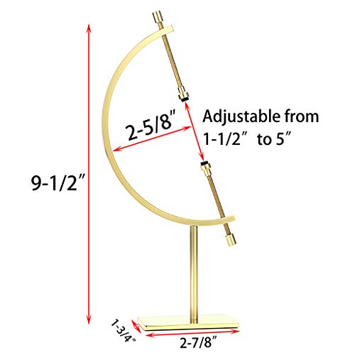 JUXYES Golden Toned Sphere Holder Caliper Stand, Caliper Style Display Stand For Mineral, Ornament, Gem, Shell, Coin, etc (M) - color: Gold, size: M