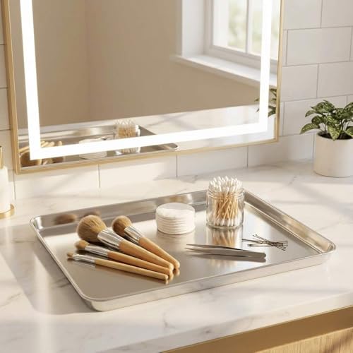 QWORK QWORK Stainless Steel Instrument Tray, Utility Tray Tool Organizer Trays for Lab Instruments, 10 1/4 x 7 7/8 x 1 5/16 inch, 1 Pack - color: 1 Pack, size: 10 1/4" x 7 7/8" x 1"