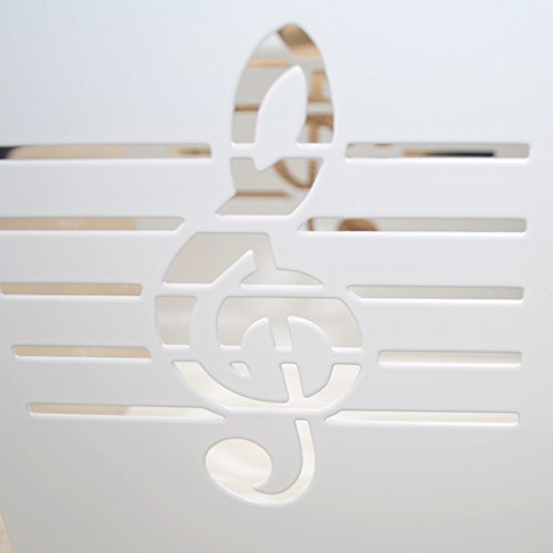 A Pair of Fashion Creative Music Note Solid Metal Book Stand Bookends for Kids Music Lover Home Office Decoration (White) - color: White