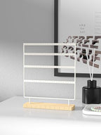 Julysky Earring Holder Organizer, Earring Stand, 4 Layers, White - color: White, size: 4 Layers