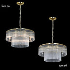 Modern Chandeliers Brass Glass Chandelier Lighting 8 Lights Round Dining Chandelier Light Fixture Ceiling Entryway Bedroom Kitchen Foyer 23.6" - size: Small Brass (23.6" x 70")