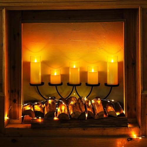 Homemory Pure White Flickering Flameless Candles, Battery Operated Acrylic LED Pillar Candles with Remote Control and Timer, Set of 9 - color: Pure White, 9Pack