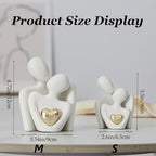 Hugging Couple Statue Ceramic Lover Figurine Home Decor is a Romantic Gift for Her on Wedding Anniversary and Valentines, TV Stand Decoration Knick Knacks for Shelves (M) - size: M-4.7in