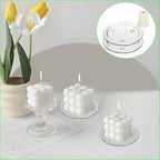 3 Pack Clear Glass Candle Plates Candle Tray Candle Holder,3 inch Transparent Round Pillar Plates for Dining Table Wedding ，Small Round Candlestick for Pillar Candle - size: 3in