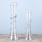 9.7 Inch Spiral Glass Vase with Angled Neck Handblown Minimalist Bud Vase for Modern Home Table Decor