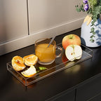 Serving Tray 5x10 Inch Decorative Serving Trays Small Acrylic Serving Platter Clear Appetizer Tray Small Utility Organizer for Keys, Jewelry, Nightstand & Desk, 1 Pack - size: 10" x 5" x 1"