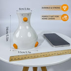 MOUGIGI Handcrafted Ceramic Duck Vase - White Modern Flower Vase with Unique Duck Design - Round Aesthetic Table Decor - Funky and Trendy Art Vase - color: Duck-vase