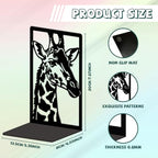 Peacoblue Metal Bookends for Shelves, Modern Decorative Heavy Duty Study Book Ends Stoppers for Office, Desk, Shelf, Room 5.3"x4.3"x7.9" Cast Iron Simple Tall Bookends 1 Pair (Giraffe) - style: Giraffe