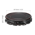 MECCANIXITY Wooden Display Stand Base Stand Holders 110mm/4.33 inch Diameter Black for Vase Bonsai Stone Furniture Stable Home Decoration Pack of 2