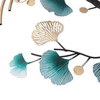 SanBouSi Large Luxury Golden 3D Ginkgo Leaf Metal Wall Decor Large Modern Metal Wall Art Sculpture Green Ginkgo Decorative Wall Sculpture for Living Room Bedroom 43inch