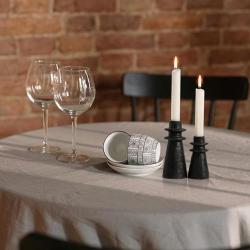Antique Black Handcrafted Iron Taper Candle Holders - Set of 2 Decorative Candle Stands for Weddings, Dining, and Parties