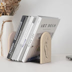 Single Line Minimalist Female Bookends for Shelves 2 Pcs Wooden Book Stopper Organizer for Home Office Libraries