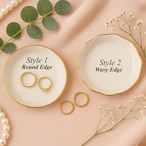 Personalized Ring Dish with Name, Custom Jewelry Tray Gift for Women, Bridesmaids, Mom, Grandma, or Best Friends (1-Name)